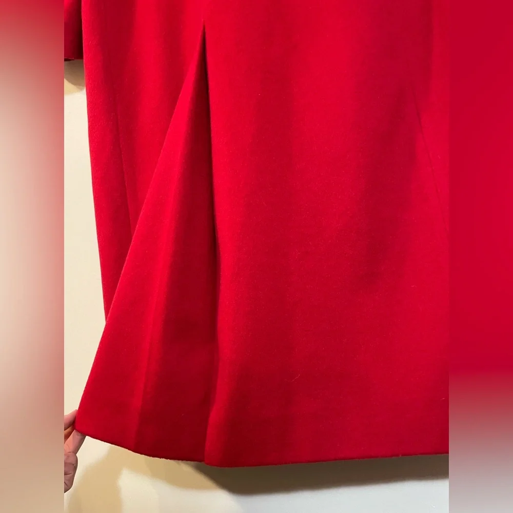 Vintage Kristen Blake Red Wool Blend Trench Coat Size 8 Union Tag EUC - Picture 9 of 13